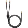 Cable de audio RCA WENTRONIC Goobay 65302 — 2xRCA a RCA, 5 m, cobre, contactos dorados, apantallado magnético