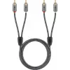 Cable de audio WENTRONIC Goobay 65291 — 2×RCA conector macho a 2×RCA conector macho, 0,5 m, cobre, contactos dorados, apantallado magnético