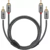 Cable de audio WENTRONIC Goobay 65291 — 2×RCA conector macho a 2×RCA conector macho, 0,5 m, cobre, contactos dorados, apantallado magnético