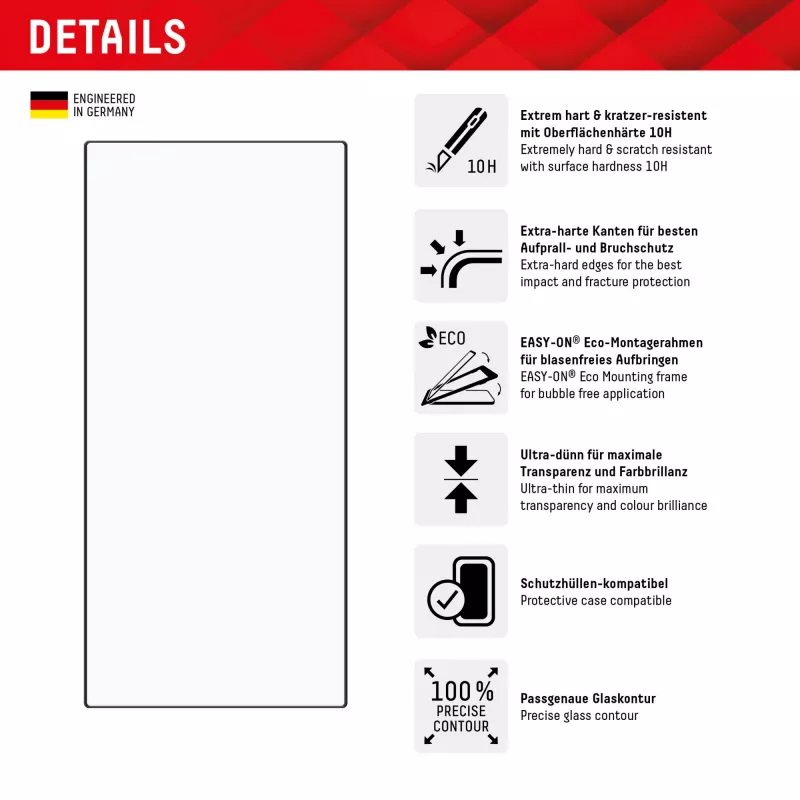 Displex protector de pantalla + funda para Samsung Galaxy S24 Ultra, marco de montaje Eco, cobertura total
