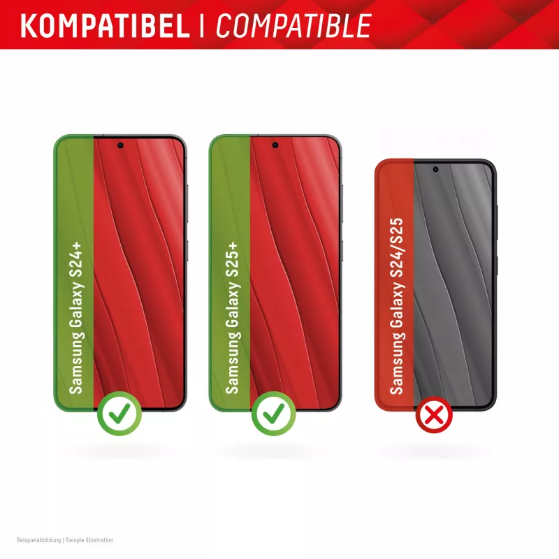 Displex Smart Glass (9H) para Samsung Galaxy S24+/S25+, adhesivo de montaje, irrompible