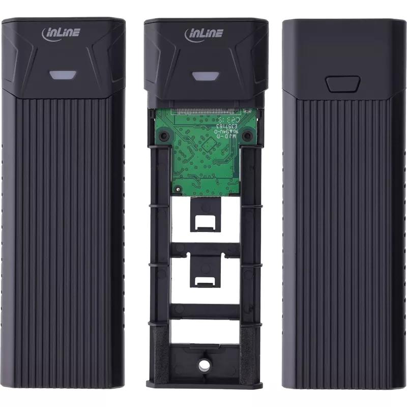 InLine USB3.2 Gen.2 carcasa USB-C a M.2 SSD (PCIe NVMe y SATA)