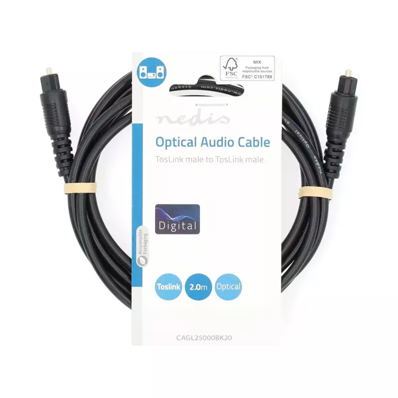 Nedis CAGL25000BK10 cable de audio 1 m TOSLINK negro
