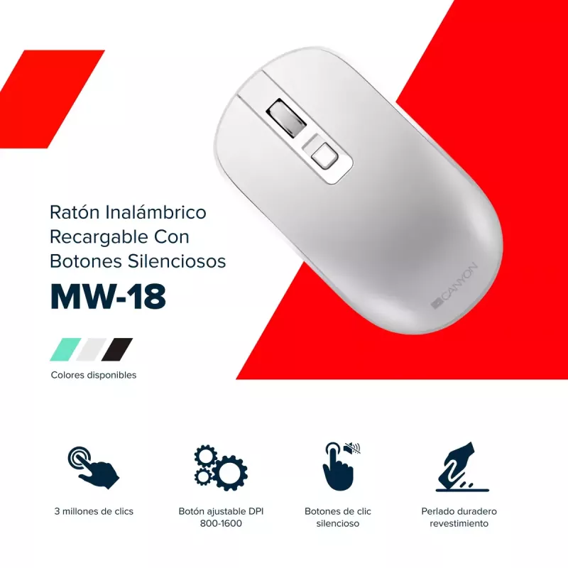 Ratón Canyon CNS-CMSW18A RF Wireless óptico