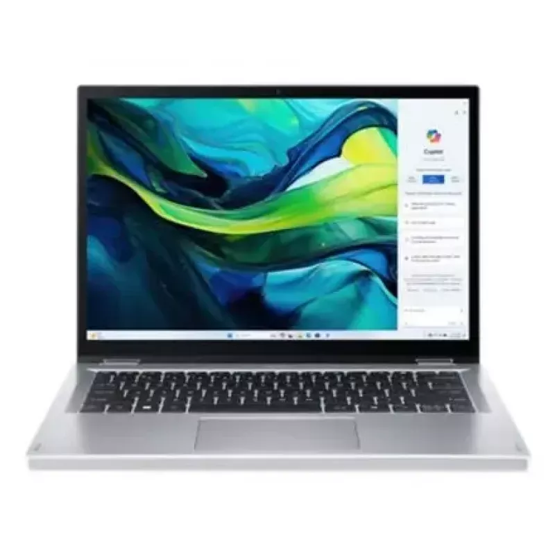 Portátil convertible Acer Aspire Go Spin 14 AGSP14-31PT-36R6 — 14 inch WUXGA táctil, Intel Core 3 N355 1,9 GHz, 16 GB LPDDR5, 512 GB SSD, Windows 11 Home, Plata