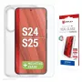 Protector de pantalla + funda Displex para Samsung Galaxy S24/S25, marco de montaje Eco, resistente a arañazos