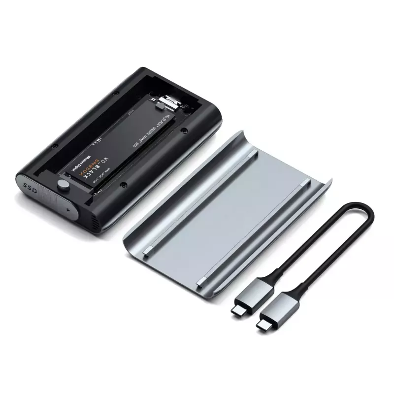 Carcasa SSD Satechi USB4 NVMe SSD Pro 4 TB 40 Gbit/s gris transparente