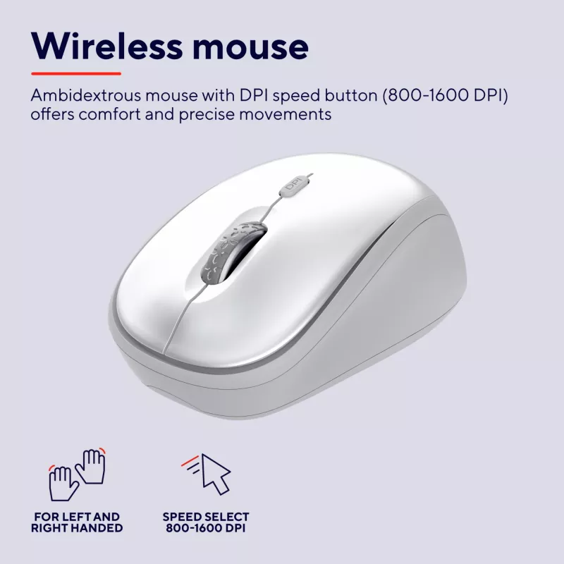 Trust Ody II teclado ratón incluido hogar/oficina RF inalámbrico alemán blanco
