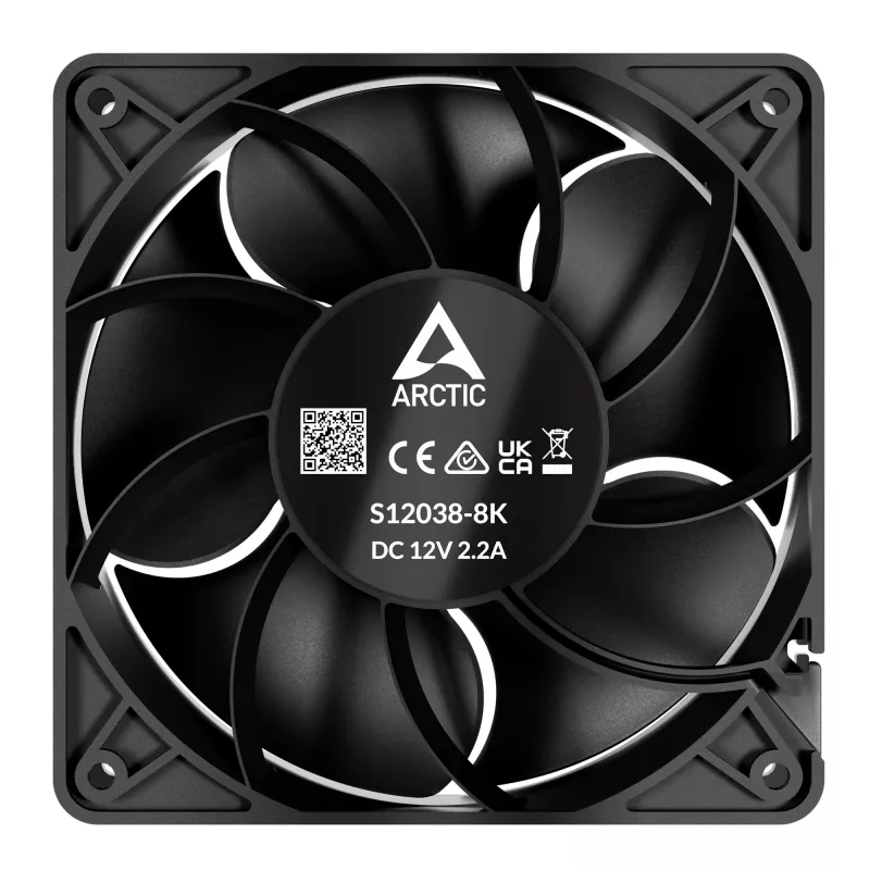 Ventilador ARCTIC S12038-8K 120 mm 8k rpm ventilador de servidor 370 m³/h 37 mmH2O