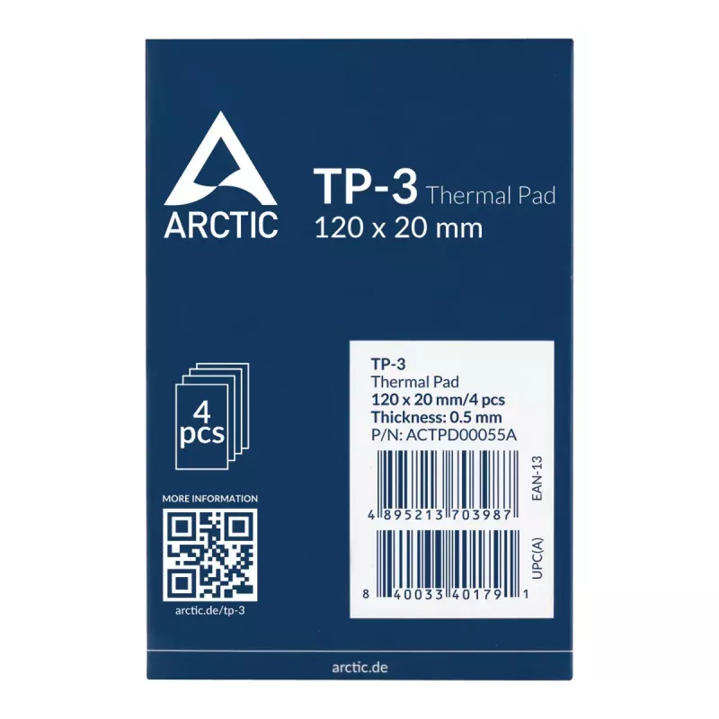 Almohadilla térmica ARCTIC TP-3 Premium-Performance 120 x 20 mm, 0,5 mm