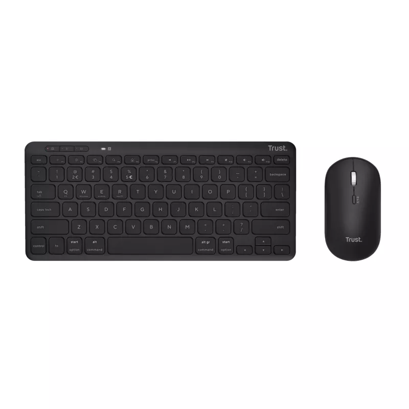 Teclado Trust Lyra con ratón incluido Oficina RF Wireless + Bluetooth QWERTZ alemán negro