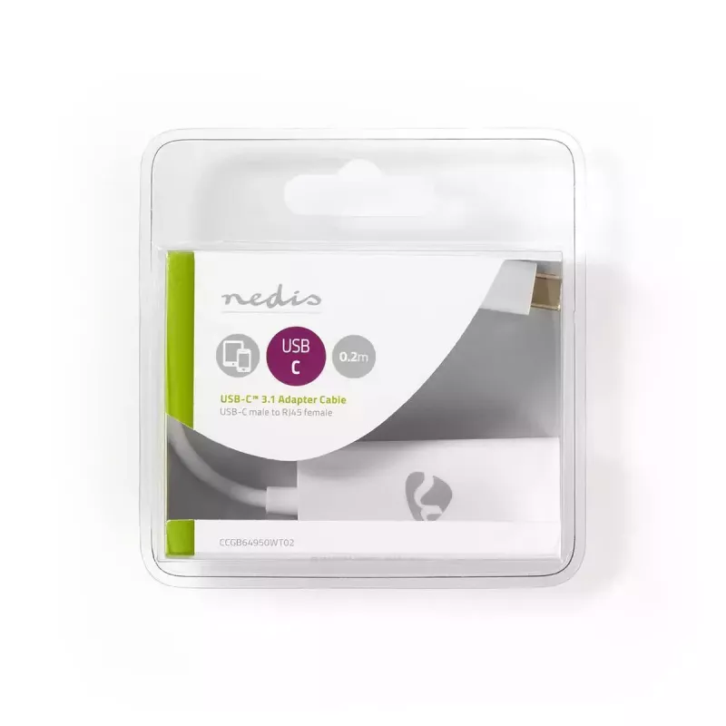 Cable de red Nedis CCGB64950WT02 RJ-45 Cat8.1 0,2 m blanco