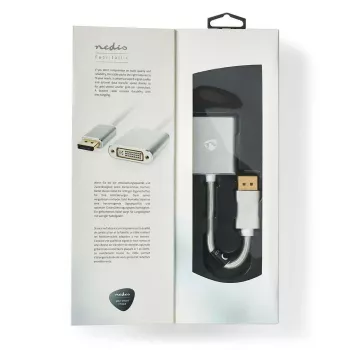 Nedis CCTB37250AL02 Cable adaptador de vídeo 0,2 m DisplayPort DVI-D Plata