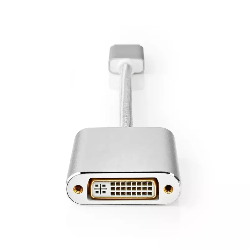 Nedis CCTB37250AL02 Cable adaptador de vídeo 0,2 m DisplayPort DVI-D Plata