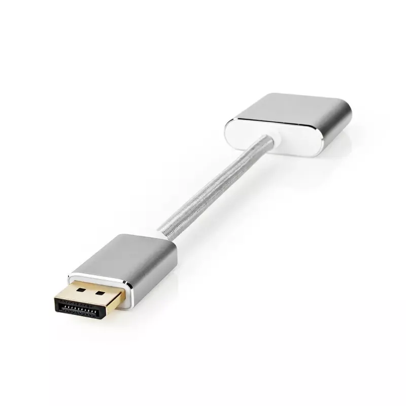 Nedis CCTB37250AL02 Cable adaptador de vídeo 0,2 m DisplayPort DVI-D Plata
