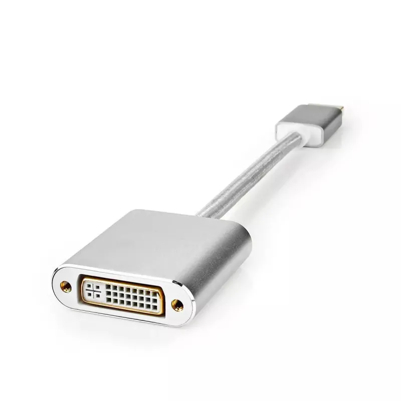 Nedis CCTB37250AL02 Cable adaptador de vídeo 0,2 m DisplayPort DVI-D Plata