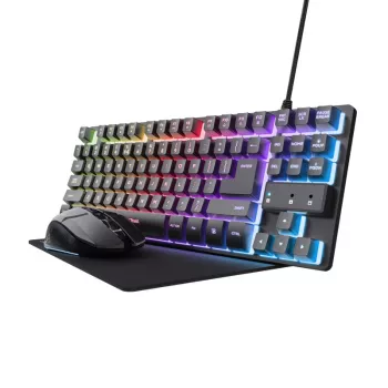 Trust GXT 794 Teclado ratón incluido Gaming USB QWERTZ Alemán Negro