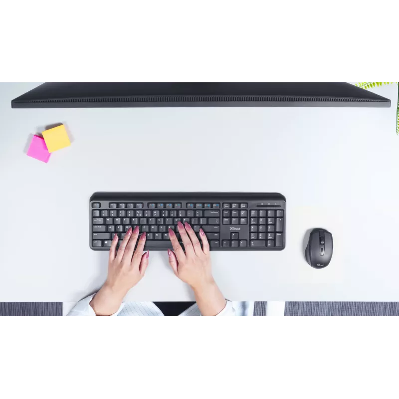 Trust TKM-350 Teclado y ratón Office RF Wireless QWERTZ Alemán Negro