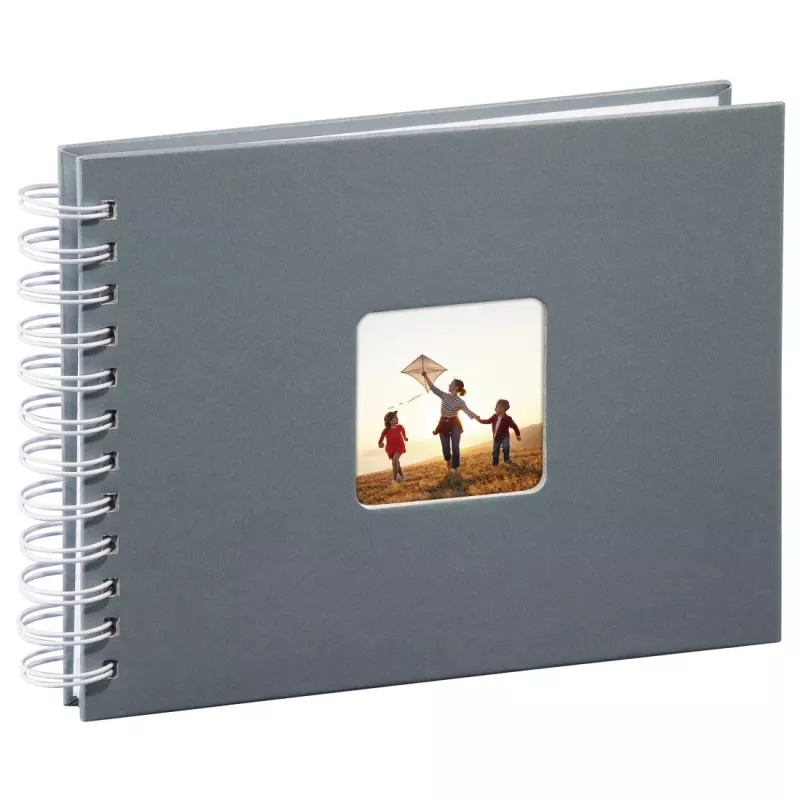 Hama 00002111 Fine Art álbum de fotos de espiral, 24 x 17 cm, 50 páginas blancas, gris