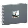Hama 00002111 Fine Art álbum de fotos de espiral, 24 x 17 cm, 50 páginas blancas, gris