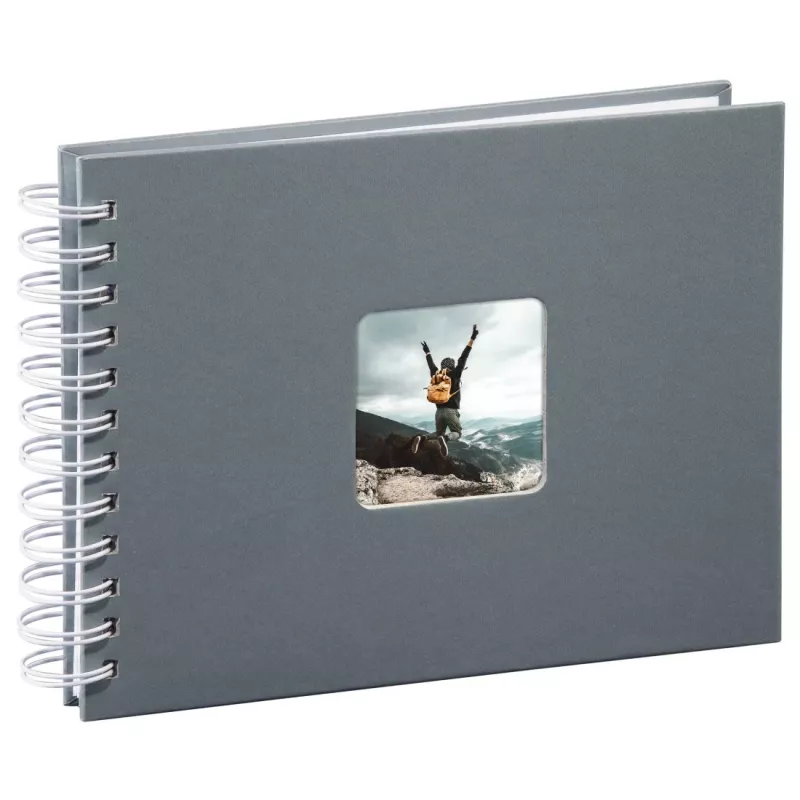 Hama 00002111 Fine Art álbum de fotos de espiral, 24 x 17 cm, 50 páginas blancas, gris