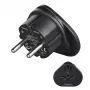 Hama 00223454 Adaptador de enchufe Tipo E/F Hybrid Universal Negro