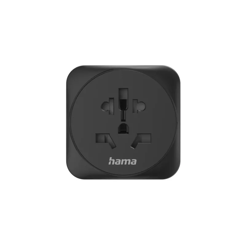 Hama 00223454 Adaptador de enchufe Tipo E/F Hybrid Universal Negro