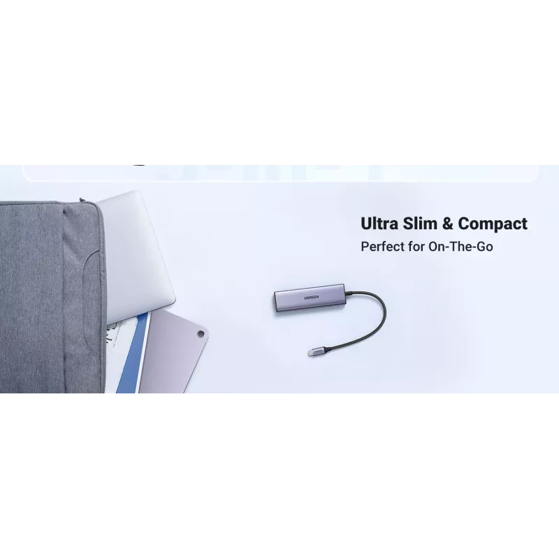 Hub USB Type-C UGREEN 20956A con HDMI y USB 3.0, 5 Gbit/s, 4K 3840x2160, Plata