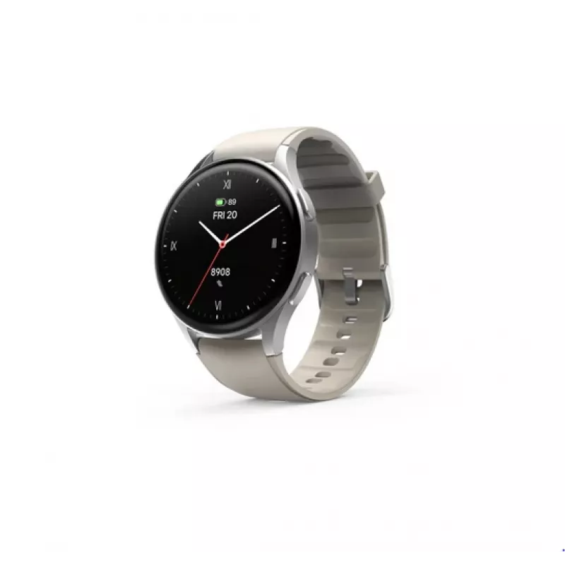 Hama 00178612 Smartwatch 8900, 3,35 cm (1,32 pulgadas) AMOLED, 42 mm, 466 x 466 píxeles, pantalla táctil, GPS, plateado/beige