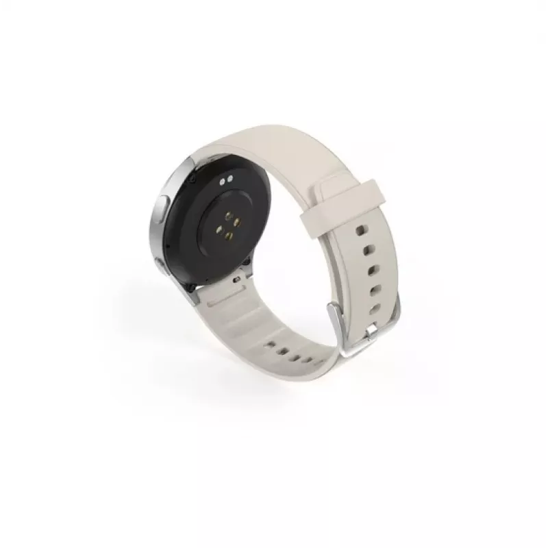 Hama 00178612 Smartwatch 8900, 3,35 cm (1,32 pulgadas) AMOLED, 42 mm, 466 x 466 píxeles, pantalla táctil, GPS, plateado/beige