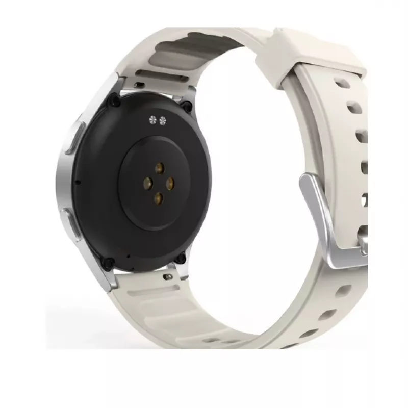 Hama 00178612 Smartwatch 8900, 3,35 cm (1,32 pulgadas) AMOLED, 42 mm, 466 x 466 píxeles, pantalla táctil, GPS, plateado/beige