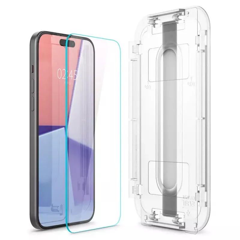 Spigen iPhone 15 Glas.tR EZ Fit Protector de pantalla de cristal templado Transparente