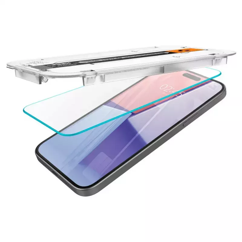 Spigen iPhone 15 Glas.tR EZ Fit Protector de pantalla de cristal templado Transparente
