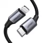 Cable para móvil Ugreen 60759 negro, plateado 1 m USB C Lightning