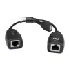 Techly IUSB-EXTENDTY5 extensor USB por cable Cat.5e/6 de hasta 50 m, USB a RJ-45, negro