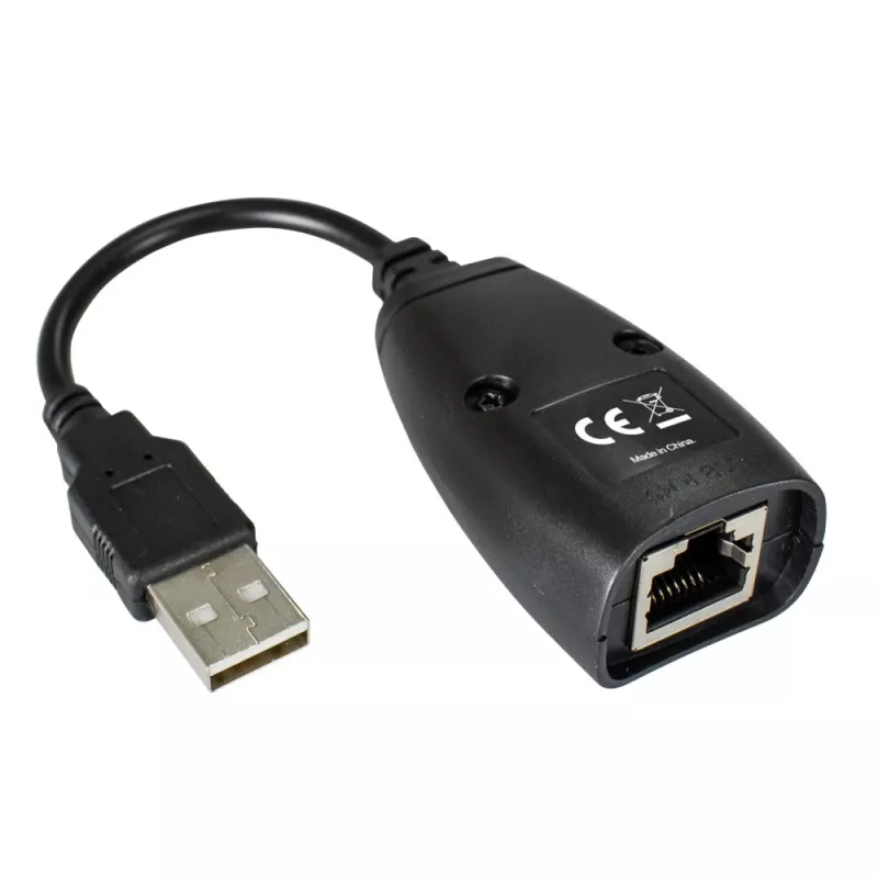 Techly IUSB-EXTENDTY5 extensor USB por cable Cat.5e/6 de hasta 50 m, USB a RJ-45, negro