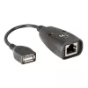 Techly IUSB-EXTENDTY5 extensor USB por cable Cat.5e/6 de hasta 50 m, USB a RJ-45, negro