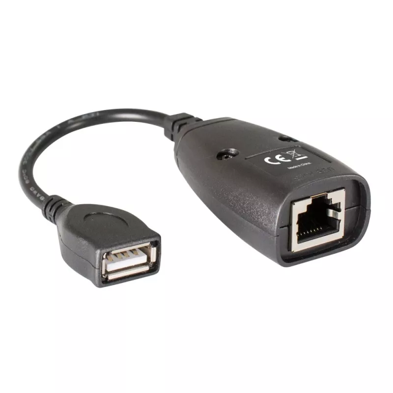 Techly IUSB-EXTENDTY5 extensor USB por cable Cat.5e/6 de hasta 50 m, USB a RJ-45, negro