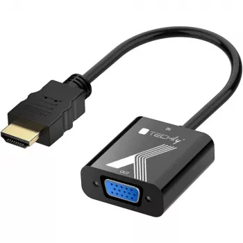 Adaptador de cable convertidor Techly HDMI a VGA negro 0,1 m 1920x1200 60 Hz