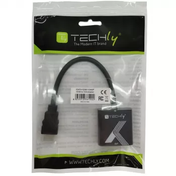 Adaptador de cable convertidor Techly HDMI a VGA negro 0,1 m 1920x1200 60 Hz