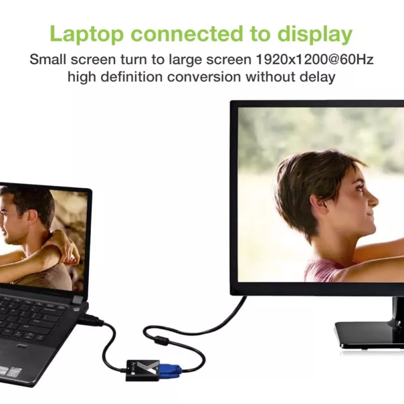 Adaptador de cable convertidor Techly HDMI a VGA negro 0,1 m 1920x1200 60 Hz