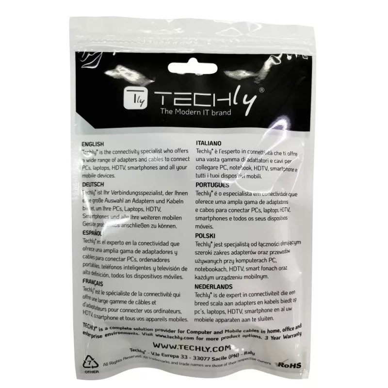 Adaptador de cable convertidor Techly HDMI a VGA negro 0,1 m 1920x1200 60 Hz