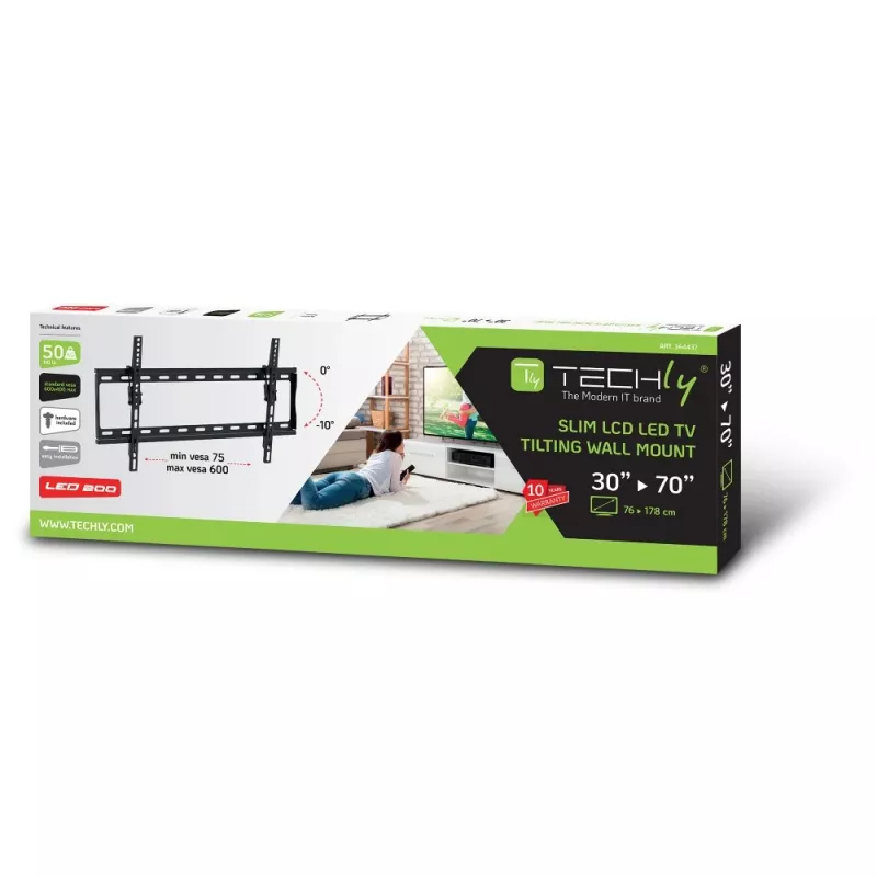 Soporte de pared para TV Techly ICA-PLB 261L 177,8 cm (70