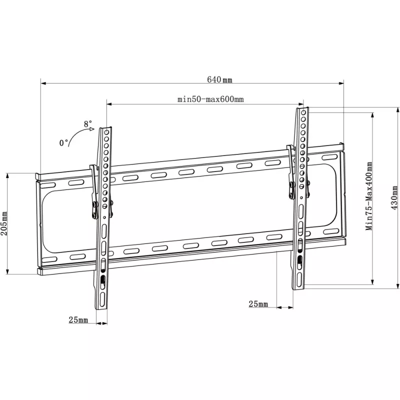 Soporte de pared para TV Techly ICA-PLB 261L 177,8 cm (70