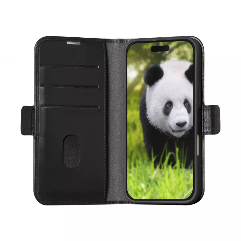 Funda tipo folio dbramante1928 iPhone 16 ProMax negra 3 compartimentos para tarjetas