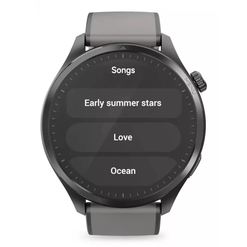 Hama Smartwatch 9000 00178627, 1,43 pulgadas (3,63 cm) AMOLED, GPS, almacenamiento de música, resistente al agua, correa de silicona, antracita