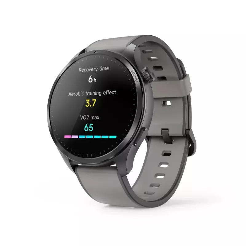 Hama Smartwatch 9000 00178627, 1,43 pulgadas (3,63 cm) AMOLED, GPS, almacenamiento de música, resistente al agua, correa de silicona, antracita