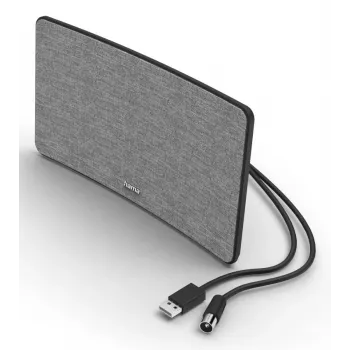 Antena de TV interior Hama diseño textil negro gris USB 2 m