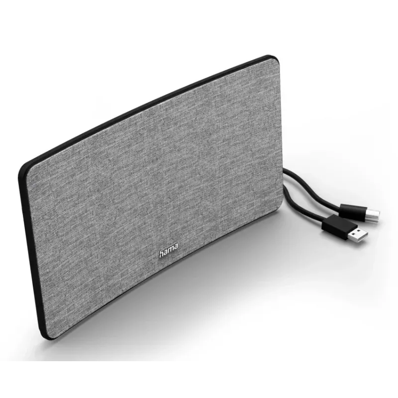 Antena de TV interior Hama diseño textil negro gris USB 2 m