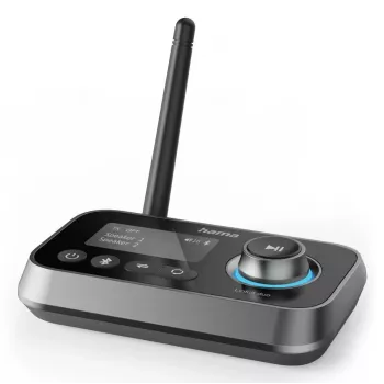 Transmisor/receptor de audio inalámbrico HAMA Link.it duo 3,5 mm, Bluetooth, 10 m de alcance, alimentación USB, negro